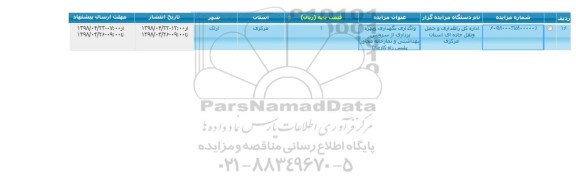 مزایده واگذاری نگهداری و بهره برداری از سرویس بهداشتی...