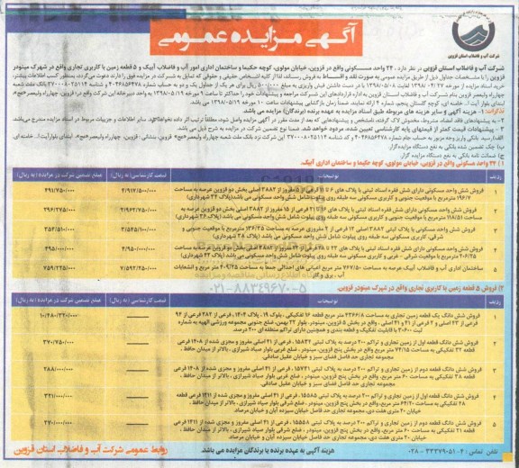 آگهی مزایده مزایده فروش 24 واحد مسکونی و 5 قطعه زمین کاربری تجاری 