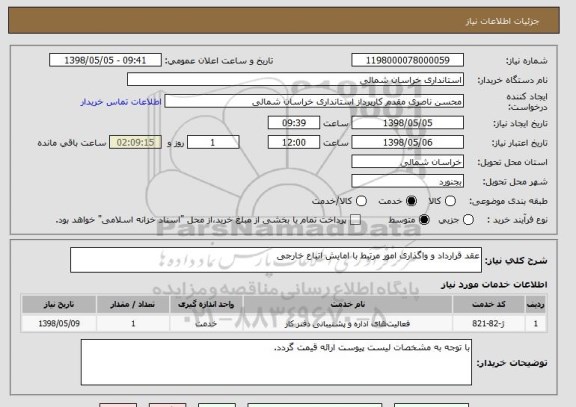 استعلام عقد قرارداد و واگذاری امور مرتبط با امایش اتباع خارجی 