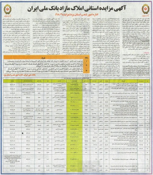 مزایده ,مزایده فروش املاک تکمیلی و مازاد