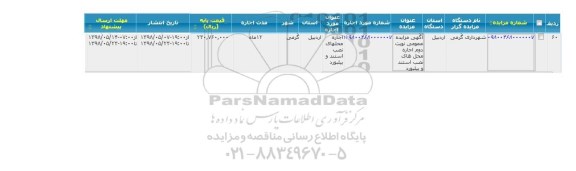 مزایده , مزایده اجاره محلهای نصب استند و بیلبورد 