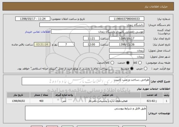 استعلام طراحی ،ساخت و نصب کابینت