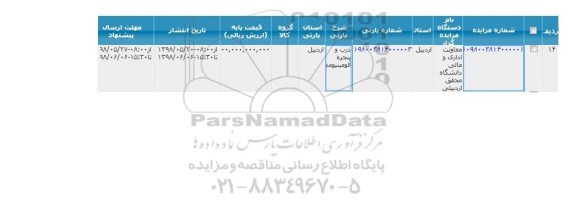 مزایده درب و پنجره آلومینیومی