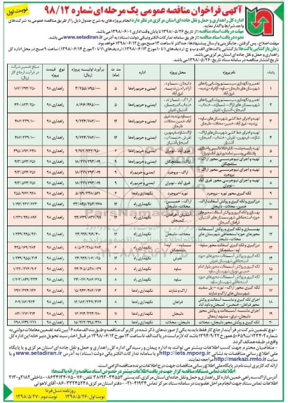 مناقصه , فراخوان تعمیر و نگهداری سیستم روشنایی راه های...