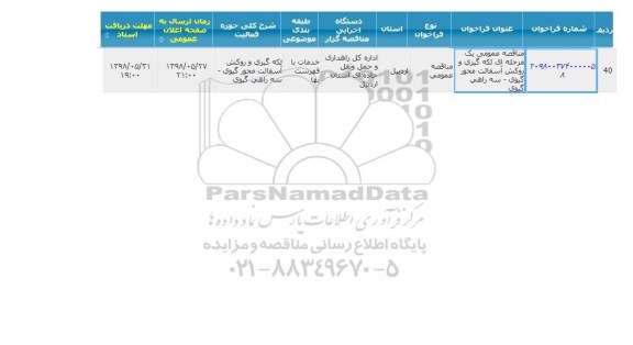 استعلام  لکه گیری و روکش آسفالت محور