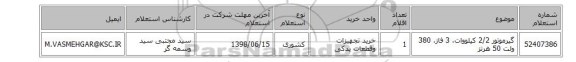 گیرموتور 2/2 کیلووات، 3 فاز، 380 ولت 50 هرتز