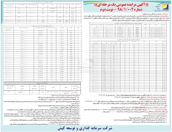 آگهی مزایده ، مزایده پیش فروش واحدهای در حال احداث کاربری مسکونی نوبت دوم 