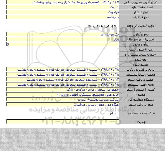 خرید عایق آلومینیوم سیلیکات (عایق حرارتی )