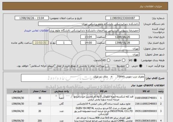 استعلام مغزی درب چوبی 70mm     +   چای دو غزال