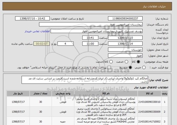 استعلام امالگام کپ 1و2و3و5 واحدی ایرانی (از ایران کدمشابه استفاده شده است)قیمت بر اساس سایت ای مد باشد.