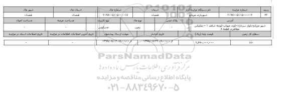 مزایده ، مزایده زمین مسکونی