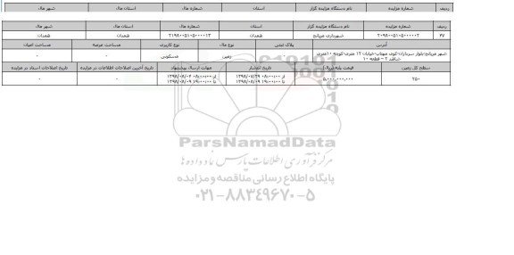 مزایده ، مزایده زمین مسکونی