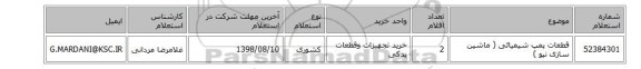 قطعات پمپ شیمیائی ( ماشین سازی نیو )