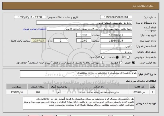 استعلام طرح آگاهسازی پیشگیری از معلولیتها در دوران سالمندی