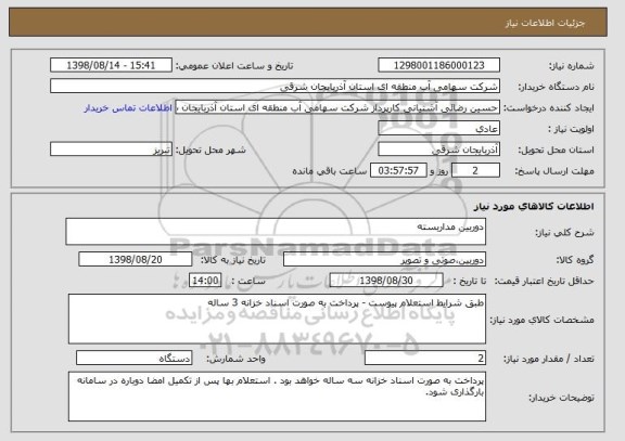 استعلام دوربین مداربسته 