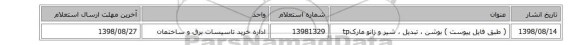 ( طبق فایل پیوست ) بوشن ، تبدیل ، شیر و زانو مارکtp