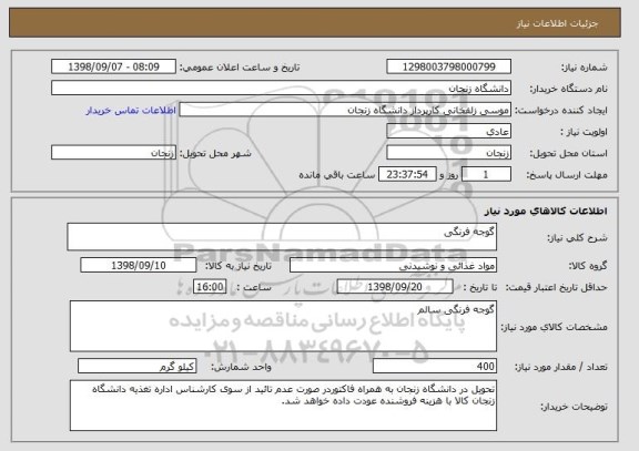 استعلام گوجه فرنگی