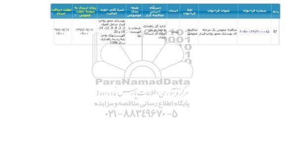 مناقصه بهسازی محور,سامانه تدارکات الکترونیکی دولت 