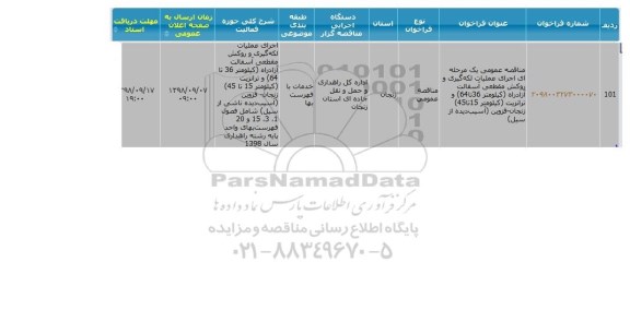 مناقصه اجرای عملیات لکه گیری و روکش آسفالت