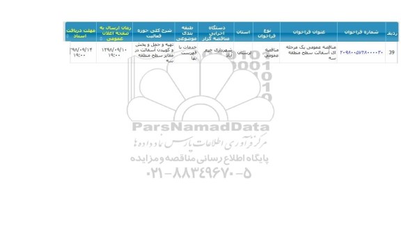 مناقصه آسفالت سطح منطقه