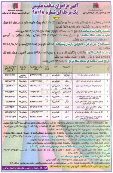 فراخوان مناقصه , فراخوان مناقصه عملیات تکمیلی دوربرگردان  و...نوبت دوم