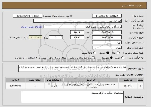 استعلام قرار داد بیمه یکساله جهت سگهای مواد یاب گمرک شامل فوت عادی/فوت بر اثر حادثه /نقص عضو-بیماری/دارو 