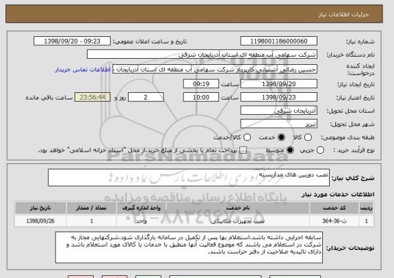 استعلام نصب دوربین های مداربسته