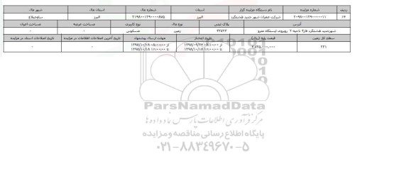 مزایده مزایده زمین مسکونی  پلاک ثبتی 42723