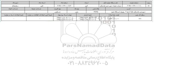 مزایده مزایده زمین مسکونی  پلاک ثبتی 42735