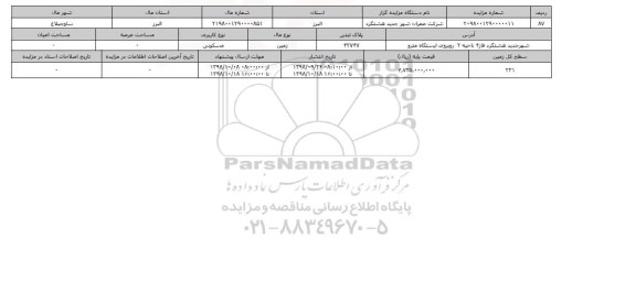 مزایده مزایده  زمین مسکونی  پلاک ثبتی 42747