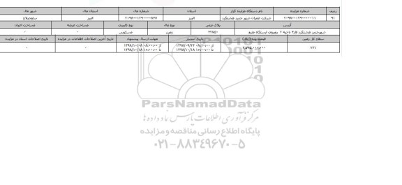 مزایده مزایده زمین مسکونی  پلاک ثبتی 42750