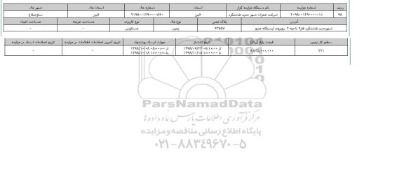 مزایده مزایده  زمین مسکونی  پلاک ثبتی 42757