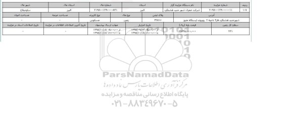 مزایده مزایده زمین مسکونی  پلاک ثبتی 42766