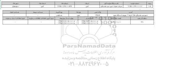 مزایده مزایده  زمین مسکونی  پلاک ثبتی 42768