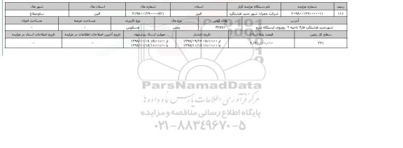 مزایده مزایده زمین مسکونی  پلاک ثبتی 42776