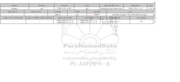 مزایده مزایده زمین مسکونی  پلاک ثبتی 42767