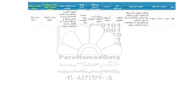 آگهی مناقصه عمومی , مناقصه عملیات تکثیر و صحافی، چاپ و  تایپ نامه ها و اسناد و اسکن مدارک و رایت CD