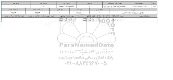 مزایده مزایده ساختمان عرصه 658.72 