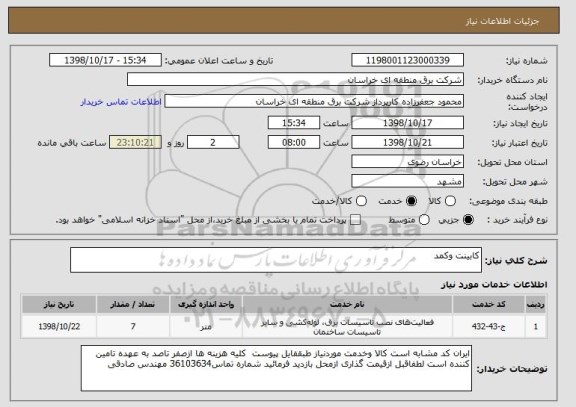 استعلام کابینت وکمد