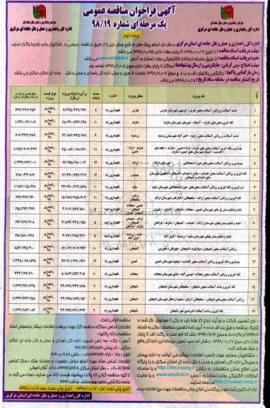 فراخوان مناقصه , فراخوان مناقصه ماسه آسفالت و روکش آسفالت محور... - نوبت دوم 