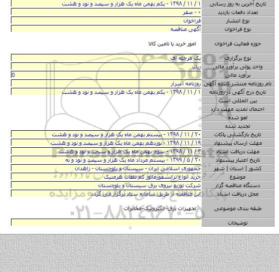 خرید انواع ترانسفورماتور کم تلفات هرمتیک