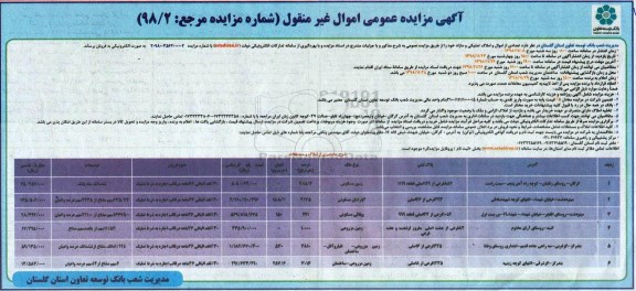 مزایده مزایده فروش تعدادی از اموال و املاک تملیکی