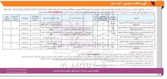 مناقصه عمومی , مناقصه تکمیل و بهره برداری استحصال پساب تصفیه خانه فاضلاب شهرک - نوبت دوم 