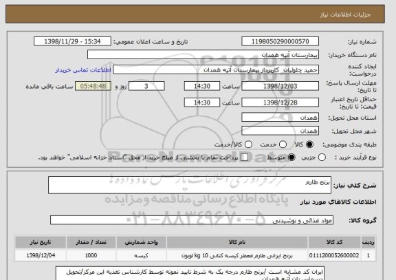 استعلام برنج طارم