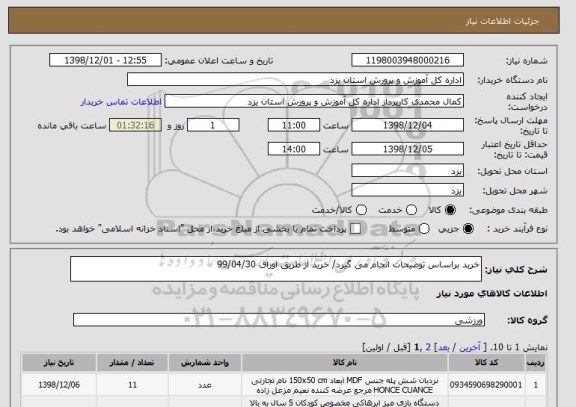 استعلام خرید براساس توضیحات انجام می گیرد/ خرید از طریق اوراق 99/04/30