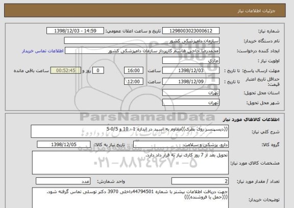 استعلام ((دیسپنسر روی بطری))مقاوم به اسید در اندازه 1 - 10 و 0/5-5