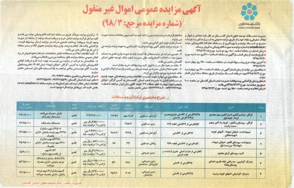 مزایده مزایده فروش املاک تملیکی و مازاد 