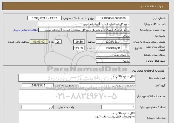 استعلام الکل سفید 96درصد