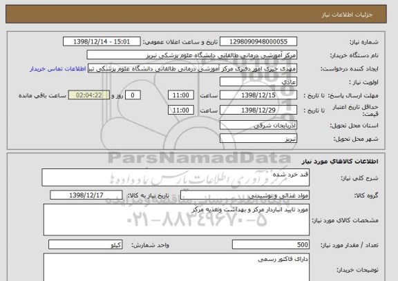 استعلام قند خرد شده