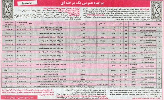 آگهی مزایده مزایده فروش ششدانگ یکباب مغازه و زمین نوبت دوم 